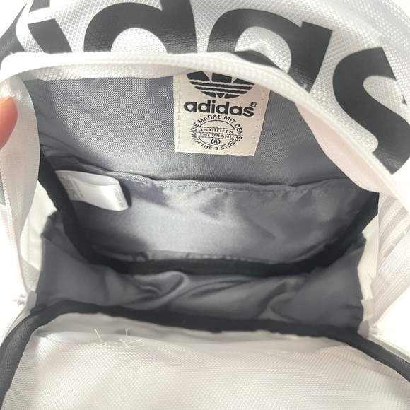 Adidas White and Black Mini Backpack